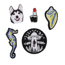 5 Pieces Cute Assorted Embroidery Patches Sew Iron on Badge Bag Fabric Appliques