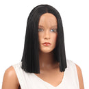 Women Natural Black Medium Long Wig Straight Hair Full Wig Heat Resistant for Cosplay Party