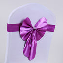 Elastic Sash Band Chair Back Wedding Bowknot Bow Ribbon Decoration for Hotel Restaurant Wedding Party Chair Decor Fuchsia