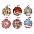 Christmas Themed Round Ceramic Coasters Xmas Home Party Dinner Drinks Decoration