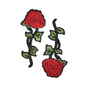 2 Pieces Red Rose Flower Embroidery Sew/Iron on Applique Patches for Garment Decoration