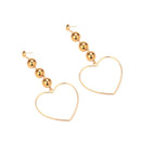 Vintage Multilayer Alloy Ball Heart Shape Dangle Earrings Party Jewelry Gift