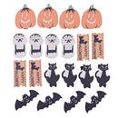20 Pieces Mini Clothespins Wood Pegs with Pumkin Ghost & More Shapes for Halloween Party Decoration, Home School Arts Crafts Decor DIY, Photo Paper Peg Pin Craft Clips