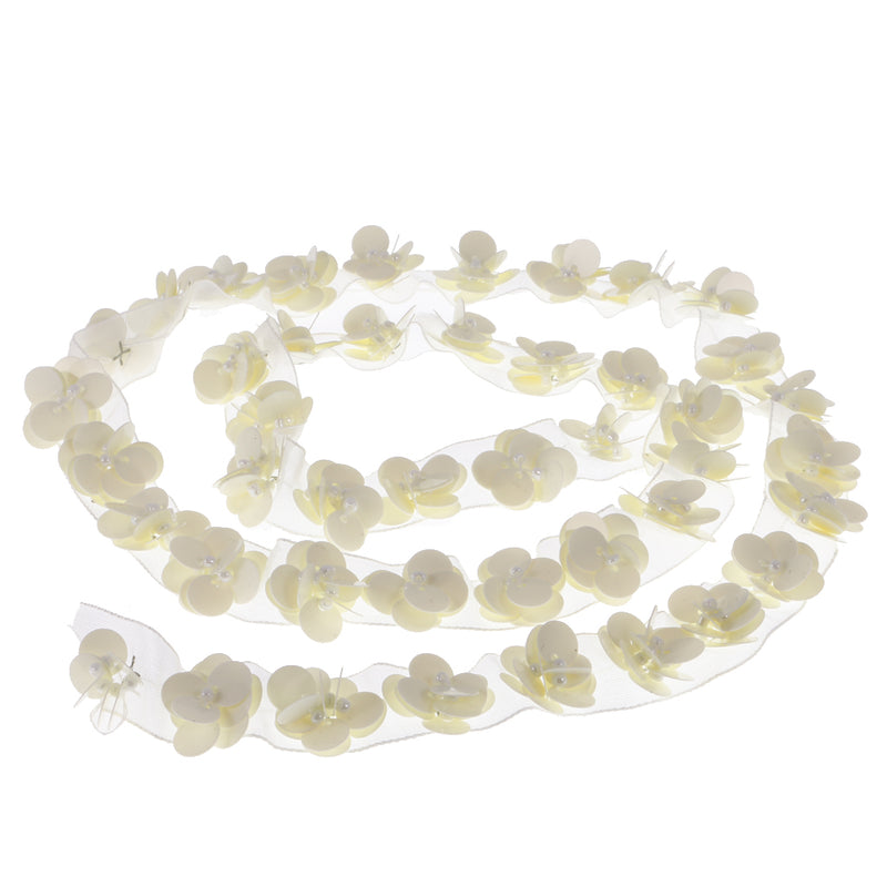 1 Yard Flower Trims Ribbon Wedding DIY Sewing Supplies Handmade Ribbon Costume Wedding Decoration Crafts