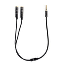 3.5mm Stereo Audio Male to 2 Female Headphone Mic Y Splitter Cable Adapter for Smartphone PC