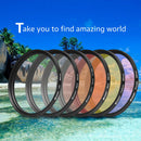58mm Lens Filter Set UV+CPL+ ND2 +Yellow+ Red+Purple for Gopro Hero5 Balck