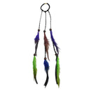 Hippie Feather Headband Boho Headdress Feather Rope Crown Elastic Gypsy Festival Headband for Women and Girls Indian Hair Accessories-Multi-color