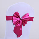 Elastic Sash Band Chair Back Wedding Bowknot Bow Ribbon Decoration for Hotel Restaurant Wedding Party Chair Decor Rose Red