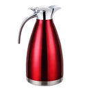 Double Wall Design Non-Toxic Stainless Steel 2L Capacity Double Vacuum Insulation Thermal Coffee Carafe Home Water Pot Red