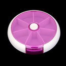 Portable 7 Slots Rotatable Tablet Pill Capsule Storage Container Case - Purple