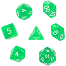 7Pcs Green D4 D6 D8 D10 D12 D20 Dice Set For Dungeons and Dragons Game
