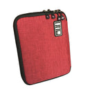 Nylon Dual Layer Travel Phone Pad Charger Accessories Organizer Bag L Red