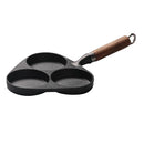 Cast Iron Kitchen 3 Cup Frying Egg Pot Fryer Mold Cooking Pan Cookware
