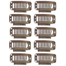 Synthetic Straight Texture Hair Extension Snap Clips Hair Decor Head Accessory 32mm Brown PACK OF 10PCS