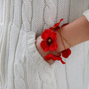 Wedding Bridemaid Flower Girl Wrist Flower Red
