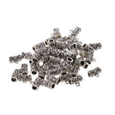 Pack of 50 Antique Silver Spacer Bail Beads Tube Charms Pendants Jewelry Making