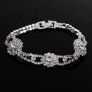 Crystal Rhinestone Flower Bangle Bracelet Wedding Enagagement Bridal Gifts