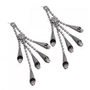 1 Pair Fashion Charm Women Lady Long Tassel All Occasions Ear Studs Black