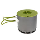 1200ml Portable Lightweight Outdoor Camping Hiking Backpacking Picnic Pot Kettle Cookware with Double Foldable Handles