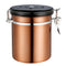 1.5L Capacity Stainless Steel Coffee Tea Canister Jar Box Sugar Storage Pot Seal Can for Home Hotel Office Use Gold