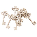 10pcs Wooden Victorian Keys Embellishment Wood Keys Shape DIY Crafts