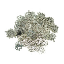 50 Pieces Tibetan Silver Filigree Yoga Hollow Lotus Flower Charms DIY Making