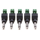 5x 6.35mm 1/4'' Audio Mono Male to Screw Terminal Female Microphone Converter Adapter