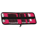 Set of 29 Pieces Assorted Sketching Charcoal Pencil Set Sketch Pencils w/ Zip 36-holes Pencial Bag Red