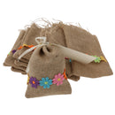 Vintage Rustic Flowers Pouch Gift Bags Wedding Favor Pack of 12pcs