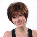 Women Lady Short Wig Human Hair Full Wig Natural Fluffy Hair Wigs for Fancy Dress Cosplay Daily Work