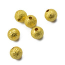 Approx.50pcs Round Stardust Spacer Beads for Jewelry Making 6mm Gold