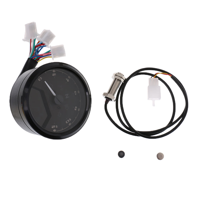1-4 Cylinders Motorcycle 12000RPM LCD Speedometer&Odometer&Tachometer 90mm