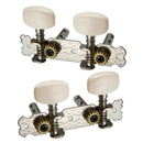 2 Pieces Silver Tuning Pegs Machine Heads with Cream Button for Ukulele 4 String Guitar
