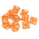 10pcs 10 Sided Dice D10 Polyhedral Dice for Dungeons and Dragons DND RPG MTG Orange