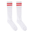 Kids Toddler Girls Knee High Soccer Sports Long Tube Socks Stockings Summer Clothing Red Stripes Charms 1 Pair White