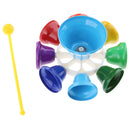 8 Sounds Hand Bell Colorful with Plastic Mallet Children Music Toy Percussion