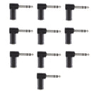 10Piece 90Degree 6.35mm Male To 3.5mm Female Stereo Headphone Audio Adapter
