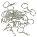 30 Pieces Alloy Split Keyring with Chains 28mm