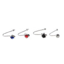 4 Pieces Stainless Steel Rhinestone Flower Nose Stud Rings Bar Body Jewelry