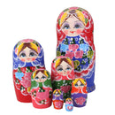 7x Hand Painted Colorful Wooden Nesting Dolls Babushka Matryoshka Art Crafts Kids Play Fun Toy Home Ornament