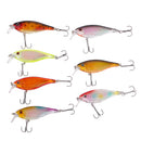 7Pcs/lot Floating 1-2m Diving Minnow Fishing Lures Hooks Bass Crankbait Tackle Hard Baits Popper Lure