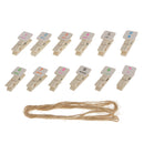 Mini Cute Numbers Wooden Pegs Craft Photo Hanger Paper Postcard Holder Clip Pack 12pcs