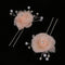 2pcs Wedding Bridal Lace Flower Crystal Beads Pearls Hairpins Hair Clips