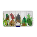 8pcs Lifelike Frog Lure Topwater Fishing Bait Crankbait Hook with Tackle Box