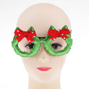 Novelty Glittered Christmas Decoration Frame Xmas Party Accessory Bowknot Eyeglasses