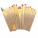 Women Pro Makeup Beauty Cosmetic Tools Makeup Brush Holder White + Set of 20PCS Face Foundation Eye Lip Beauty Makeup Brushes Brown Gold