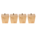 PACK 4 Furniture Feet Sofa Leg Solid Wood Square Cone Shape Burlywood
