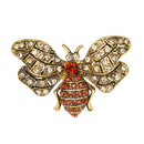 Bee Brooch Female Orange Rhinestone Insect Wing BUg Hijab Lapel Collar Pin