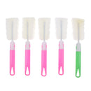 5Pcs Convenient Brush Sponge Bottle Brush Cleaning Brush for Cups ( Random Color )