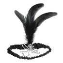 Retro 20s Black Feather Headband Charleston Flapper Women Girl Dress Up Party Ball Costume
